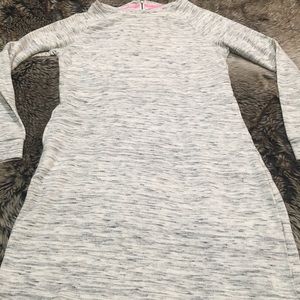 Betsey Johnson Marled Gray Raglan Sweatshirt Dress with Pockets *Size Small*